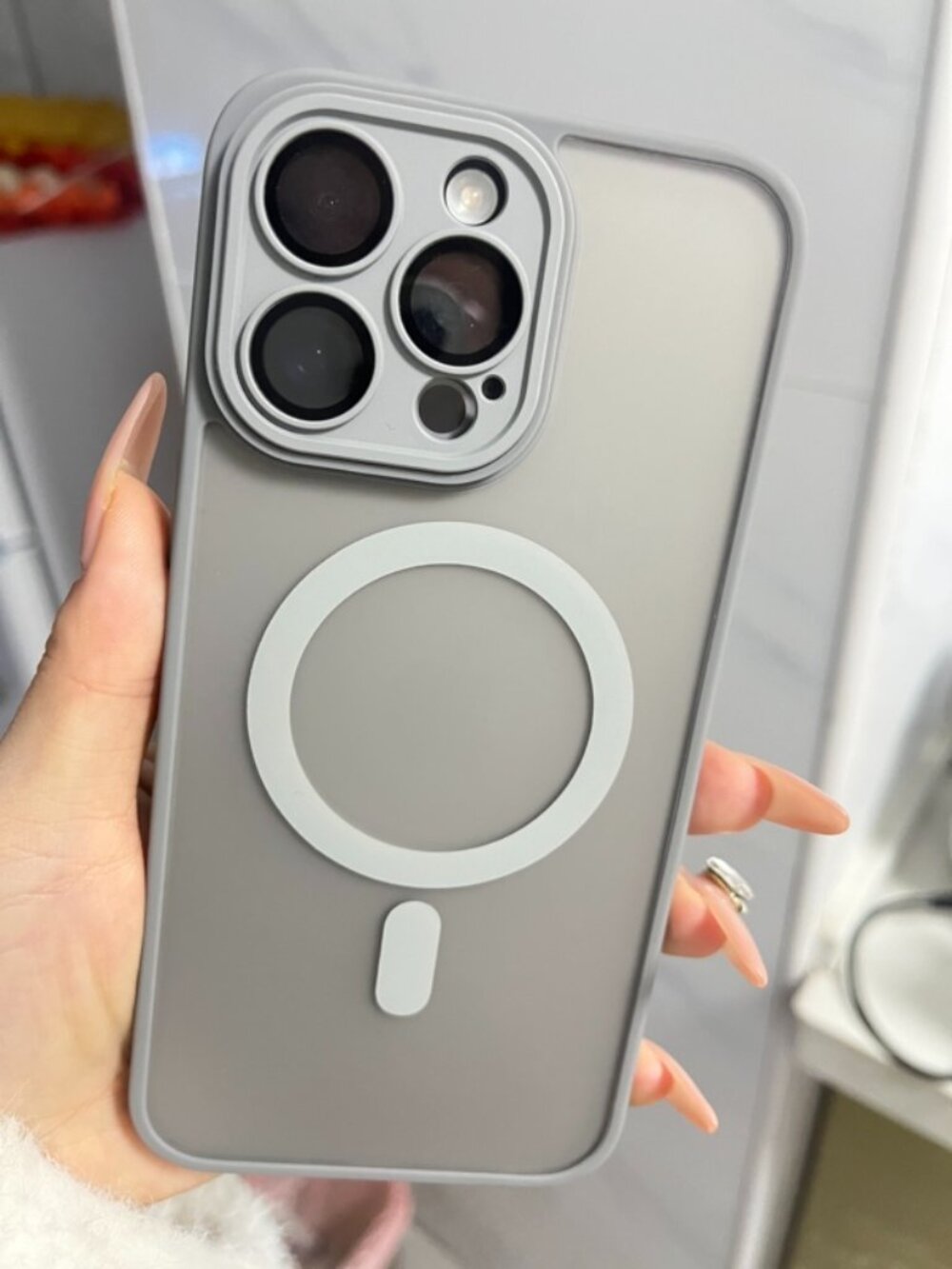 Matte Gray Magnetic Frosted iPhone Case